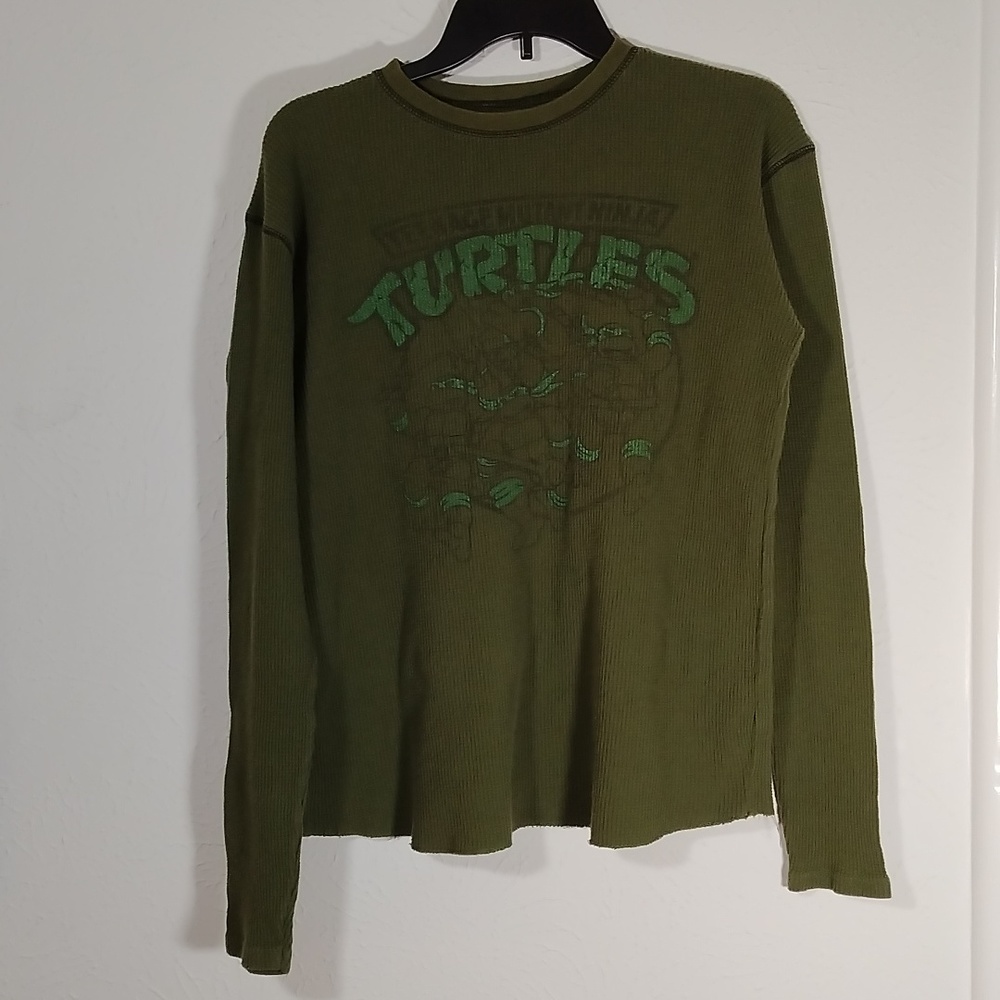Teenage Mutant Ninja Turtle Olive Green Thermal Long Sleeve Shirt